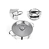 Pradeep Stainless Steel Sandwich Bottom Cookpot (Bello) with SS Design lid, 16 CM, 1.5 LTR