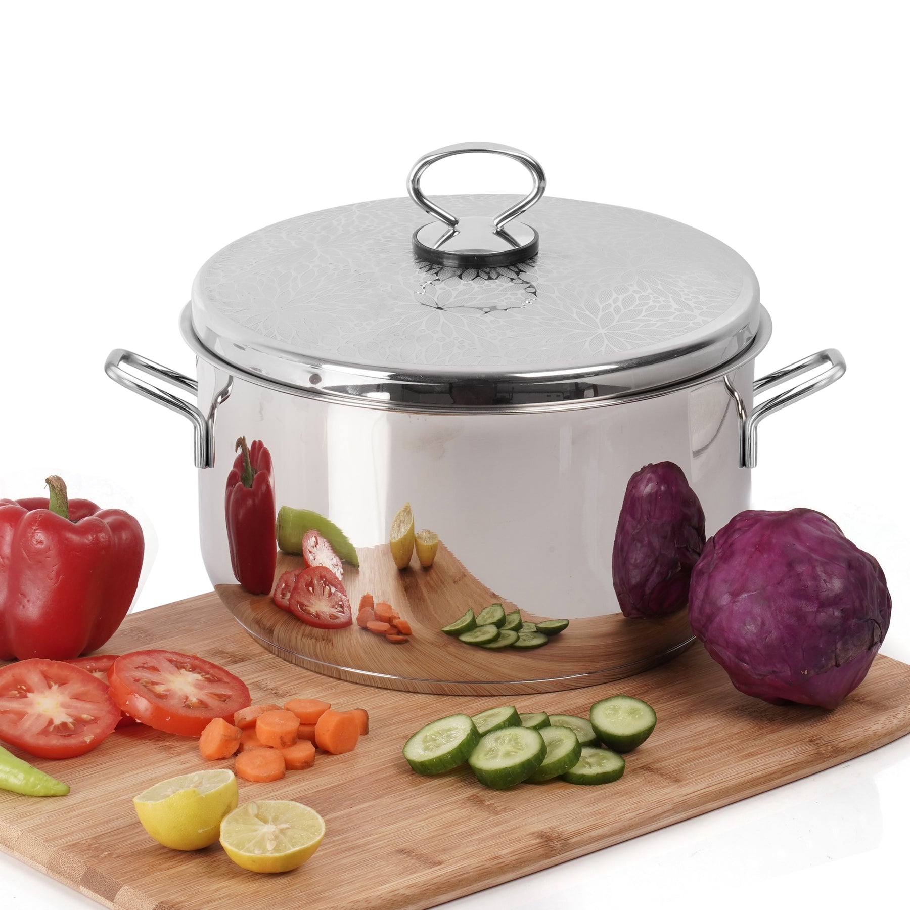 Pradeep Stainless Steel sandwich Bottom Cookpot (SANO) with SS Design lid